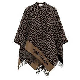Fendi Capa de lã e cashmere FF castanha Marrom