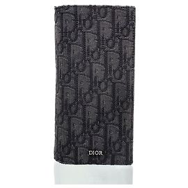 Dior Oblique Vertical Jacquard Long Wallet Black