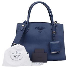 Prada  mala e mala de ombro Monochrome em pele Saffiano azul Azul