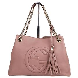 Gucci Bolsa de Ombro Soho com Corrente e Borlas Marrom