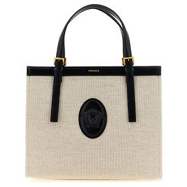 Versace mala tote de couro bege Bege