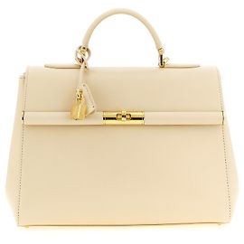 Dolce & Gabbana White Lamb Leather Handbag White