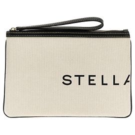 Stella Mc Cartney Clutch de algodão bege Bege