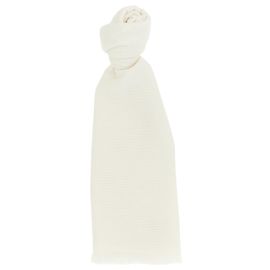 Sciarpa Brunello Cucinelli Diamante bianca in cashmere e seta Bianco