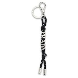 Prada Black Recycled Polyamide Keychain Black