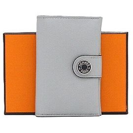 Hermès Evercolor Leder Kartenhalter Geldbörse Blue Glacier Blau