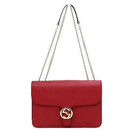 Gucci Bolsa de Ombro e Bolsa Tiracolo com Aba e Corrente Entrelaçada Vermelho