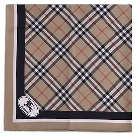 Lenço de seda Burberry Check bege Bege
