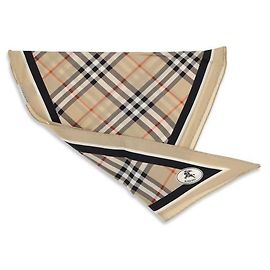 Pañuelo de seda Burberry Check con Knight Stamp Beige Beige