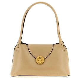 Versace Bolsa de ombro em pele de vitelo bege Bege