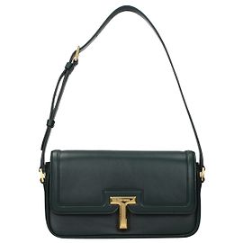 Tom Ford Green Leather Shoulder Bag Green