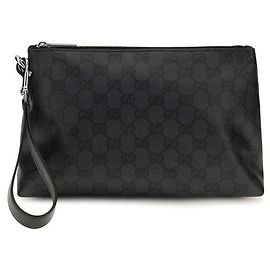 Gucci Black Fabric Clutch Bag Black