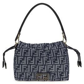 Fendi Bolso de hombro de algodón azul Azul