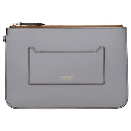 Burberry Pochette en cuir gris Marron
