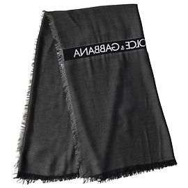 Dolce & Gabbana Sciarpa termica in modal nero con frange x Sciarpa da uomo Nero