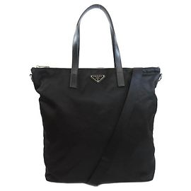 Saco tote Prada em nylon preto Preto