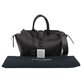 Autre Marque Downtown Cabas Leather Crocodile Small Tote Bag Black Black