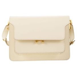 Marni Bolsa Trunk Medium (Saffiano) Branco