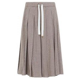 Moncler Saia midi de lã com microxadrez Marrom