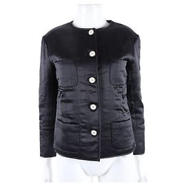 Chanel Seidenjacke Schwarz Schwarz