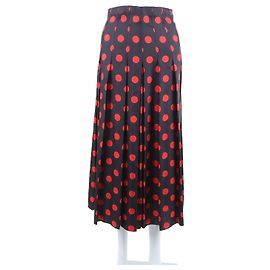 Gonna in seta Gucci nera e rossa Rosso
