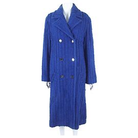 Chanel Blue Tweed Coat Blue