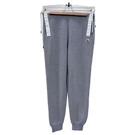 Moncler Logo Knit Jogger Pants Grey Brown