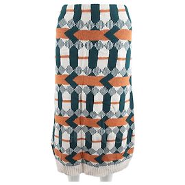 Prada Pattern Knit Skirt White