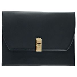 Salvatore Ferragamo Glossy Clutch Brown Brown