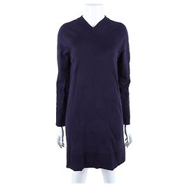 Hermès Strickkleid Dunkelblau Wolle Blau