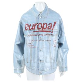 Balenciaga Coated Denim Jacket Light Blue Blue
