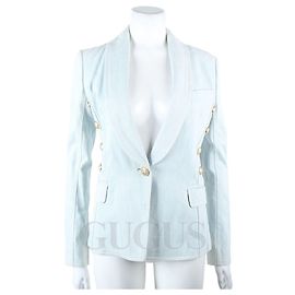 Balmain Denim Jacket Light Blue Blue