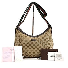 Gucci Bolsa Tiracolo Meia Lua com Riscas Logo GG Multicor
