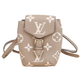 Louis Vuitton Tiny Backpack Mochila de couro marrom Marrom