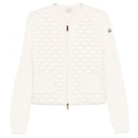Moncler Cardigã com zíper acolchoado geométrico Marrom