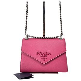 Prada Bolsa de Ombro Saffiano Monochrome com Corrente Multicor