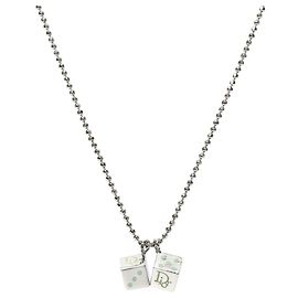 Dior Collar Oblique Dice Silver Plata