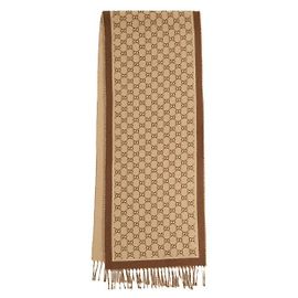 Sciarpa Gucci GG in lana marrone Marrone