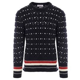 Thom Browne Donigal Cable Classic Knit Blau