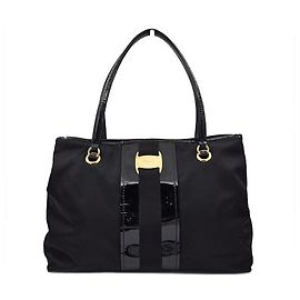 Salvatore Ferragamo Borsa Tote e a Tracolla in Nylon D'oro