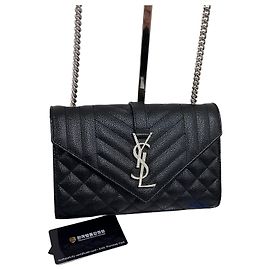 Autre Marque Bolsa de Ombro com Corrente Envelope Black Small Preto