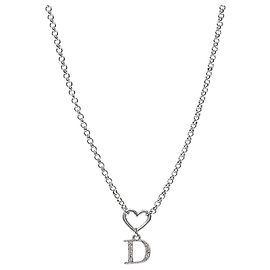 Dior Collana Cuore in Argento e Zirconia Argento