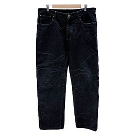 Louis Vuitton Monogram Patchwork Denim Hose Schwarz Schwarz