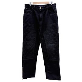 Louis Vuitton Pantaloni Denim Carpenter Workwear Monogram Black Nero