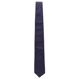 Gucci Corbata de jacquard de seda Interlocking GG Azul Rojo Azul