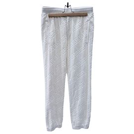 Fendi FF Logo Jacquard Training Jogger Pants Weiß Weiß
