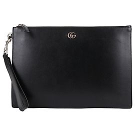 Gucci Black Leather Clutch Bag Black