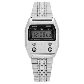 Casio Relógio Digital Vintage Retro de Metal Prata