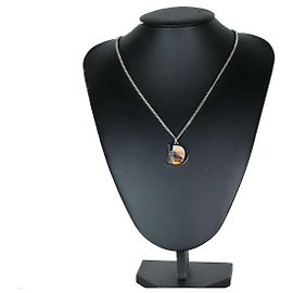Dior D Logo Halskette Braun Metall Braun