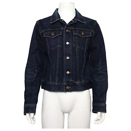 Céline Chaqueta trucker de denim de algodón para hombre Azul